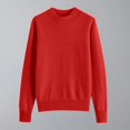 thumbnail image 2 of Penkiiy Chandails d'Automne pour Femmes 2024, Chandail Léger et Doux pour Femmes à Col Rond, Manches Longues, Tricot, Haut, TG Rouge, 2 of 7