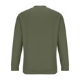 thumbnail image 4 of Penkiiy Men's Solid Color 3-Button Round Neck Waffle Long Sleeved Shirt Army Green, 4 of 8