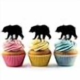 thumbnail image 2 of Silhouette d'Ours Décorations de Cupcakes en Acrylique 12 Pcs, 2 of 2