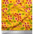 thumbnail image 1 of Soimoi Polyester Crepe Fabric Leaves,Floral & Flamingo Bird Decor Fabric Printed Yard 52 Inch Wide, 1 of 3