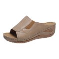 thumbnail image 1 of Womens New Wedge High Heel Fish Mouth Stitched Sandals, 1 of 9