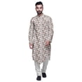 thumbnail image 1 of Atasi Kurta Asymétrique à Manches Longues en Coton Flex pour Hommes, Kurta Imprimée de Designer, 1 of 1