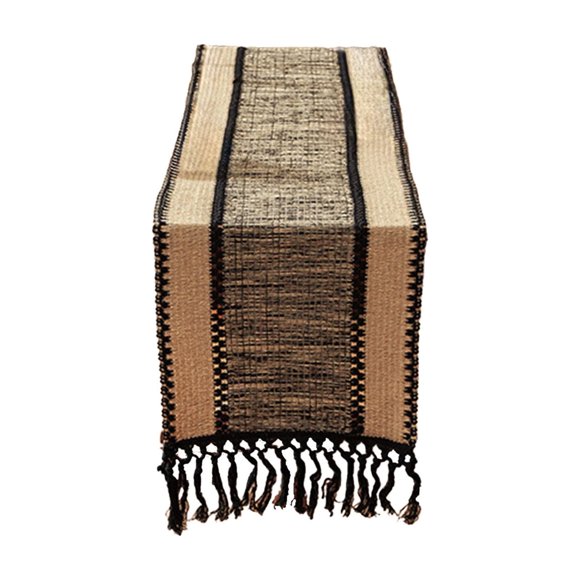 Boho Table Runner with Tassels, Woven Decorative Table Runner for Home, Dining Room Living Room Sideboard and Shoe Cabinet Decor, Bohemian Style Farmhouse Accent