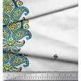 thumbnail image 3 of Soimoi Silk Fabric Floral & Paisley Block Printed Fabric 1 Yard 42 Inch Wide, 3 of 3