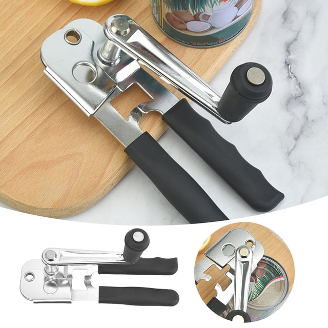 Heavy Duty Manual Can Opener Stainless Steel Kitchen Tool With Smooth 360 Rotation And Ergonomic Grip For Effortless Opening