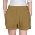 thumbnail image 1 of Girls Summer Linen Shorts Kids Casual Drawstring Elastic Waist Beach Short Pants With Pockets, 1 of 6