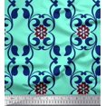 thumbnail image 1 of Soimoi Poly Georgette Tissu Floral & Filigrane Damas Impression Couture Tissu Yard 52 Pouces de Large, 1 of 3