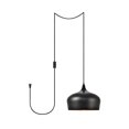 thumbnail image 1 of Living District LDPG2003 Nora 1 Light Plug-In Pendant, Black, 1 of 4
