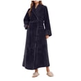 thumbnail image 1 of Timegard Womens Robe Soft Warm Fleece Bathrobe Solid Color Fall Winter Casual Loose Comfy Nightgowns, 1 of 4