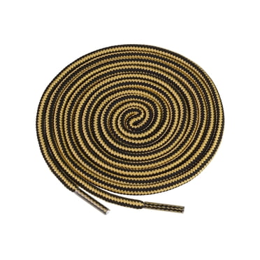 INSPIRE CHIC 1 Pair Round Rope Dual Colored Striped Shoelace Shoe Strings for Boots Sneakers 120cm/47.24" Dark Yellow Black
