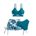 thumbnail image 1 of Splozh Girls 3pc Swimsuit Sets Girls Three Piece Swimsuit Set Comfortable and Breathable Stylish Three Piece with Adjustable Shoulder Straps Green,7-8 Years, 1 of 3