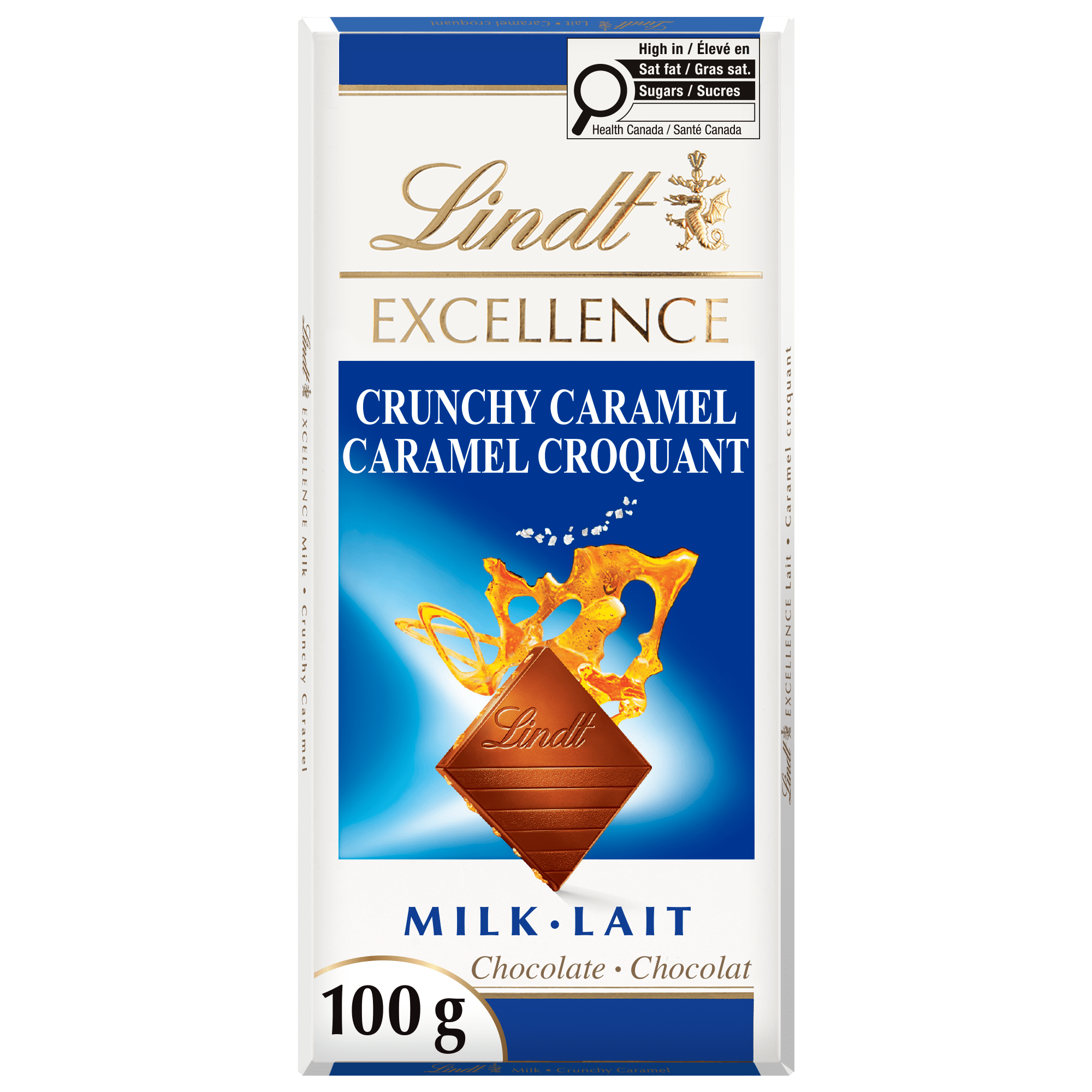Chocolat au lait Lindt EXCELLENCE Caramel Croquant – Barre (100 g)