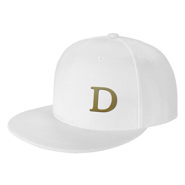 ZICANCN Alphabet D Pattern Baseball Caps, Trucker Hats for Men And Women, Adjustable Breathable Flat Caps, White