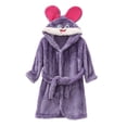 thumbnail image 1 of ZACPNCV Boys Fleece Robe Girls Hooded Bathrobe Toddlers Soft Fuzzy Robe for Kids Purple 6-7 Years, 1 of 5