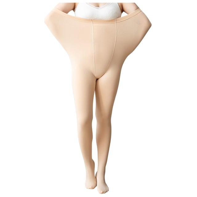 Outfmvch Collants Résille, Bas Collants Bas Taille Collants Bas de Base Plus Collants Collants Doublés en Molleton Femmes Collants Chauds Beige G