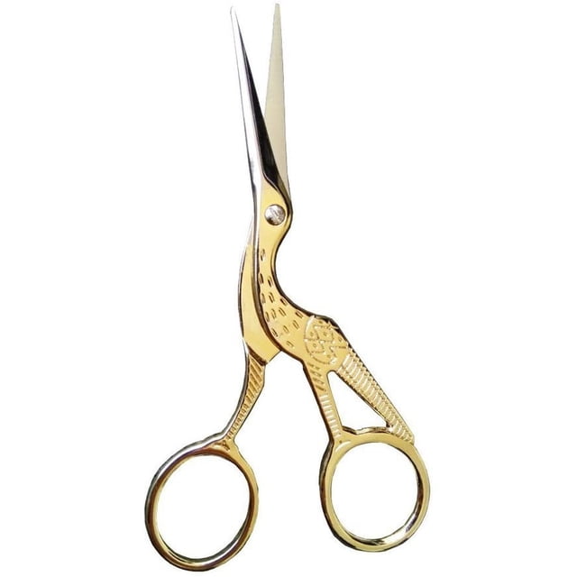 Arolly Embroidery Scissors 4.5-inch Small Sewing Scissors Retro Style Craft Scissors for Art Needle Work -Light Gold