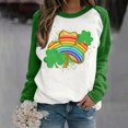 thumbnail image 1 of T-shirt de la Saint-Patrick pour Femmes, Imprimé Saint-Patrick, Col Rond, Manches Longues, Haut Ample, 1 of 4