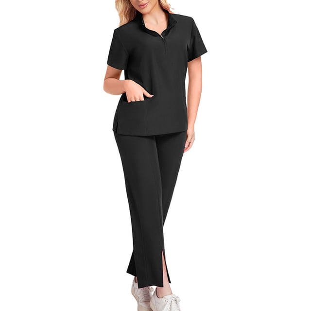 Women's Scrub Set - V-Neck Short-Sleeved Comfortable Workwear Set for Doctors and Nurses