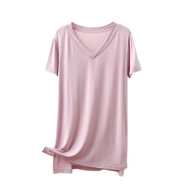 Birdeem T-Shirt de Base Mince Décontracté pour Femme, Coupe Ajustée, Longueur Moyenne, Manches Courtes, Col Rond