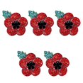thumbnail image 1 of 5pcs Poppy Badges Pin Brooch Crystal Enamel Badge 2020 Red Poppy Branch, 1 of 8