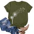 thumbnail image 1 of Babysbule Liquidation de Hauts pour Femmes T-shirt à Col Rond de Mode pour Femmes à Manches Courtes Imprimé Pissenlit T-shirt Décontracté Ample Hauts, 1 of 4