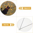 thumbnail image 3 of Pendentif Mural en Fer Silhouette de Chat Pendentif Rond Motif Géométrique Décoration Suspendue, 3 of 8
