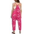 thumbnail image 3 of Girls Overall Bow Print Summer Rompers for Girls Spaghetti Strap Overalls with Side Pockets Preppy Clothes 4-5 Y, 3 of 5