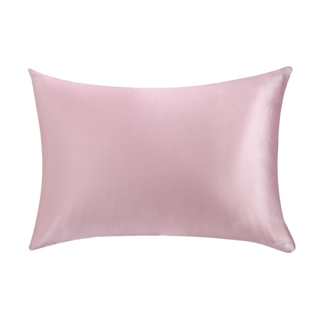 Milaget Silk Pillowcase Both Sides Pillow Case Cover Queen Size Zipper Pink