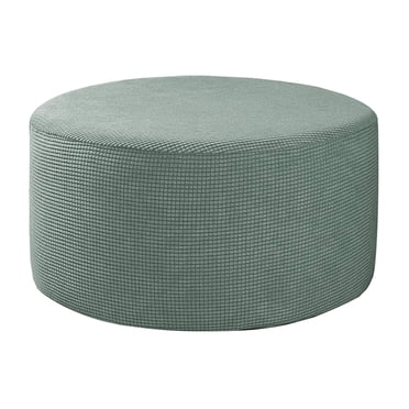 Round Ottoman Slipcover Footstool Protector Covers Storage Stool Ottoman Covers Green