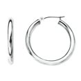 thumbnail image 1 of 14K White Gold 2MM Shiny Round Tube Hoop Earrings, 20mm, 1 of 1