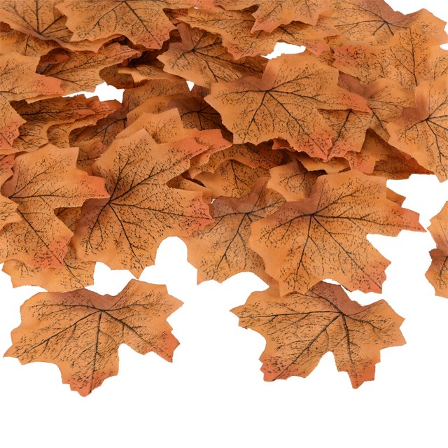 Unique Bargains Artificial Leaves Fall Maple Autumn Fake Leaf Decoration, Burgundy 500 Pack