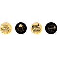 thumbnail image 2 of Darling Souvenir 190 Pcs Graduation Theme Custom Stickers for chocolate Candy Labels-Black & Glitter Gold, 2 of 2