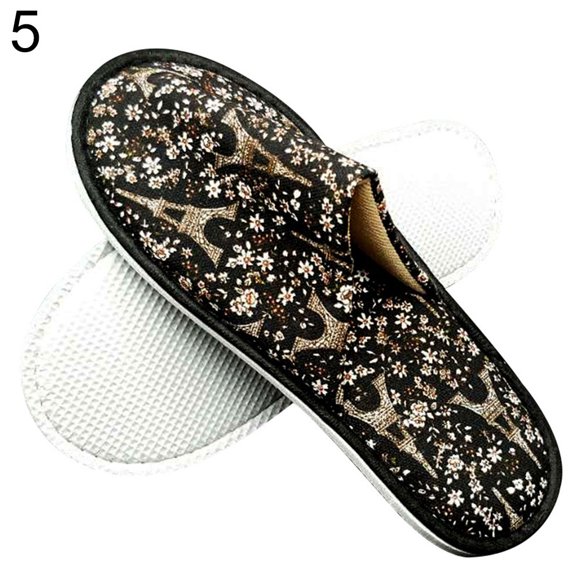 Trayknick Pedi Couture Pedicure Sandals Hotel Slippers Bulk,Portable Comfortable Disposable Tree Leaf Print Closed Toe Slippers Hotel Travel Spa Shoes Washable Slippers for Guests
