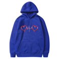 thumbnail image 1 of Birdeem Mode Saint-Valentin Couple Imprimé à Capuche Mode Polaire Poche Chandail Manteau, 1 of 1