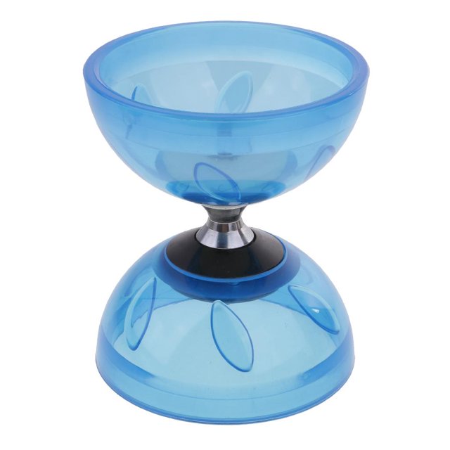 lionlar Ensemble de 3 Roulements à Billes Pro Diabolo + Manettes en Métal Diabolo + Corde 13cm Bleu