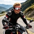 thumbnail image 2 of Over Glasses Motorcycle Goggles Soft Foam Padded Windproof Riding Eyewear with Adjustable Non-Slip Strap for Motorbike Riders, 2 of 4
