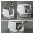 thumbnail image 4 of Amdohai Large Fully Enclosed Cat Litter Box Front Entry Top Exit Cat Potty Toilet with, 4 of 8