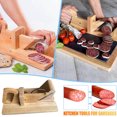 thumbnail image 1 of Huayishang Sausage-Slicer With Stainless Steel Blade, Made Of Rubber Tree Wood, 1 of 8