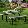 thumbnail image 2 of Costway Picnic Table Bench Set Outdoor Camping Backyard Patio Garden Party All Weather, 2 of 10