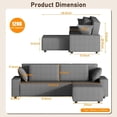 thumbnail image 2 of Canapé Sectionnel Nuage Modulaire de 96 Pouces, en L avec Ottoman Mobile et Coussins, 2 of 7
