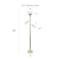 thumbnail image 3 of Elegant Designs 3 Light Floor Lamp with Scalloped Glass Shades, 3 of 8