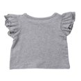 thumbnail image 3 of Toddler Baby Girl Summer Basic Plain Ruffle Sleeve Cotton Tops, 3 of 4