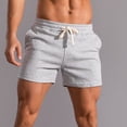 thumbnail image 4 of Yuzhih Men's Running Shorts Summer Cotton Drawstring Gym Shorts Big and Talls Basic Solid Color Sports Shorts, 4 of 6