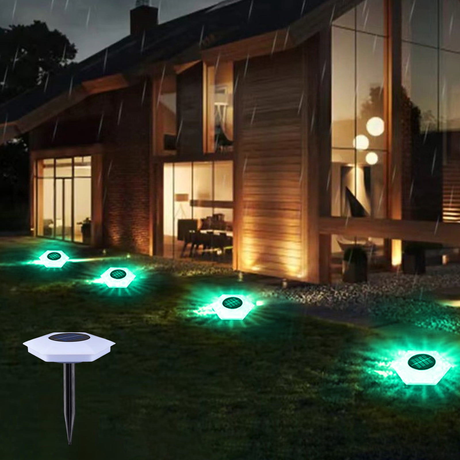 COFEST Ground Lights Outdoor LED Light Source Automatic Induction-Changing Outdoor Lights Garden Lights for Pathways Garden Yard Patio Lawns Black