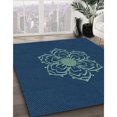 thumbnail image 3 of Ahgly Company Tapis d'Intérieur Ronds Transitionnels Bleus Lavables à la Machine, 8 Pieds Rond, 3 of 7