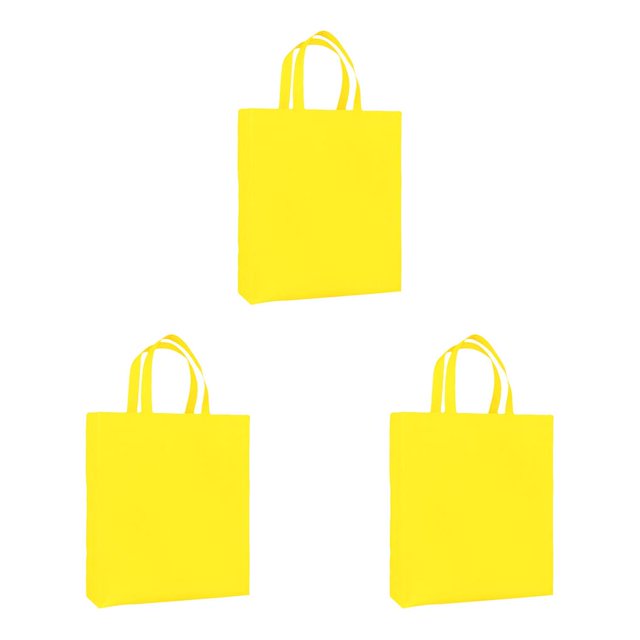 Decodeary Sac de Courses Réutilisable Pliable Écologique Sac de Rangement à Bandoulière Jaune 3Set