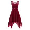 thumbnail image 1 of Aboser Robes en Dentelle pour Invitées de Mariage pour Femmes Robe de Mère de Mariée pour Mariage Sans Manches Asymétrique Formelle Robes de Soirée Superposées Robe de Fête de Bal, 1 of 4