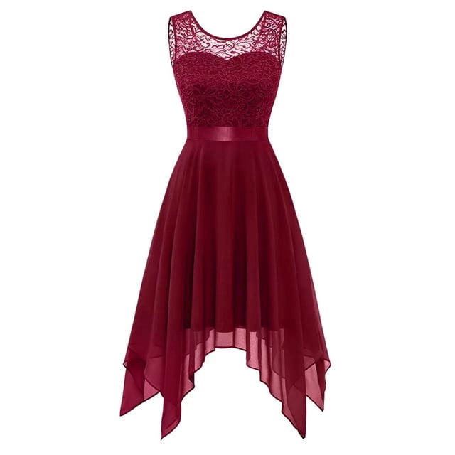 Aboser Robes en Dentelle pour Invitées de Mariage pour Femmes Robe de Mère de Mariée pour Mariage Sans Manches Asymétrique Formelle Robes de Soirée Superposées Robe de Fête de Bal