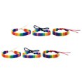 thumbnail image 4 of 6pcs Rainbow Woven Bracelet Unisex Pride Wristband Adjustable Colorful Bracelet, 4 of 9