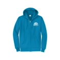 thumbnail image 1 of Gravity Outdoor Co. Zip-Up Hoodie - Neon Blue - White Logo - Small, 1 of 2